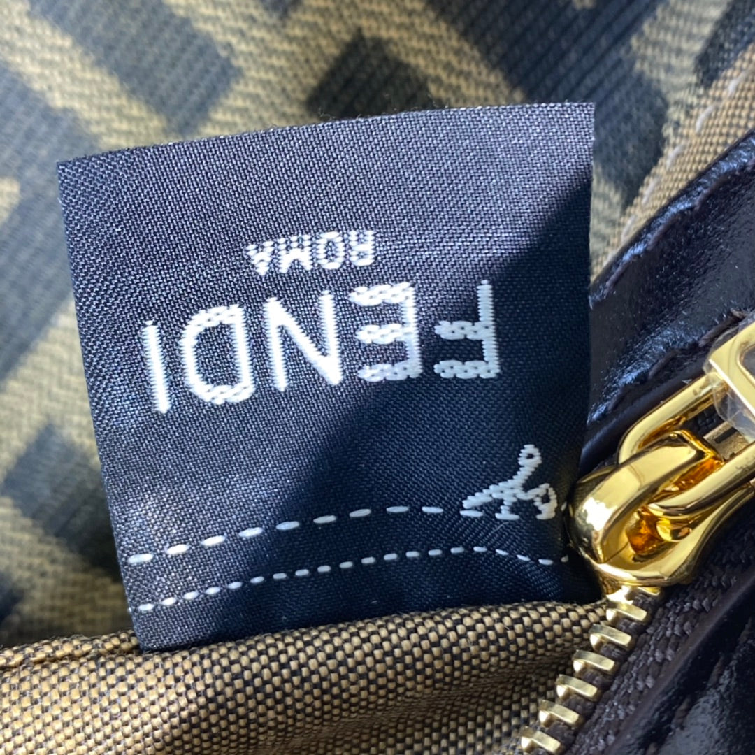 Fendi Baguette Bag with FF Monogram Canvas and Gold-Tone Hardware