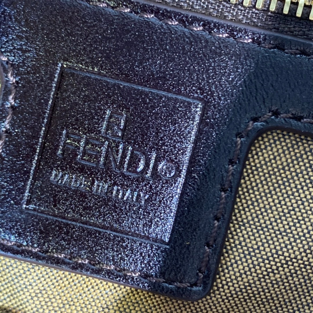 Fendi Baguette Bag with FF Monogram Canvas and Gold-Tone Hardware