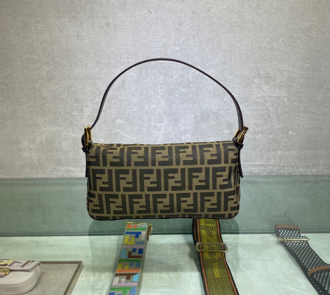 Fendi Vintage Zucca Canvas Baguette Shoulder Bag - Brown Monogram