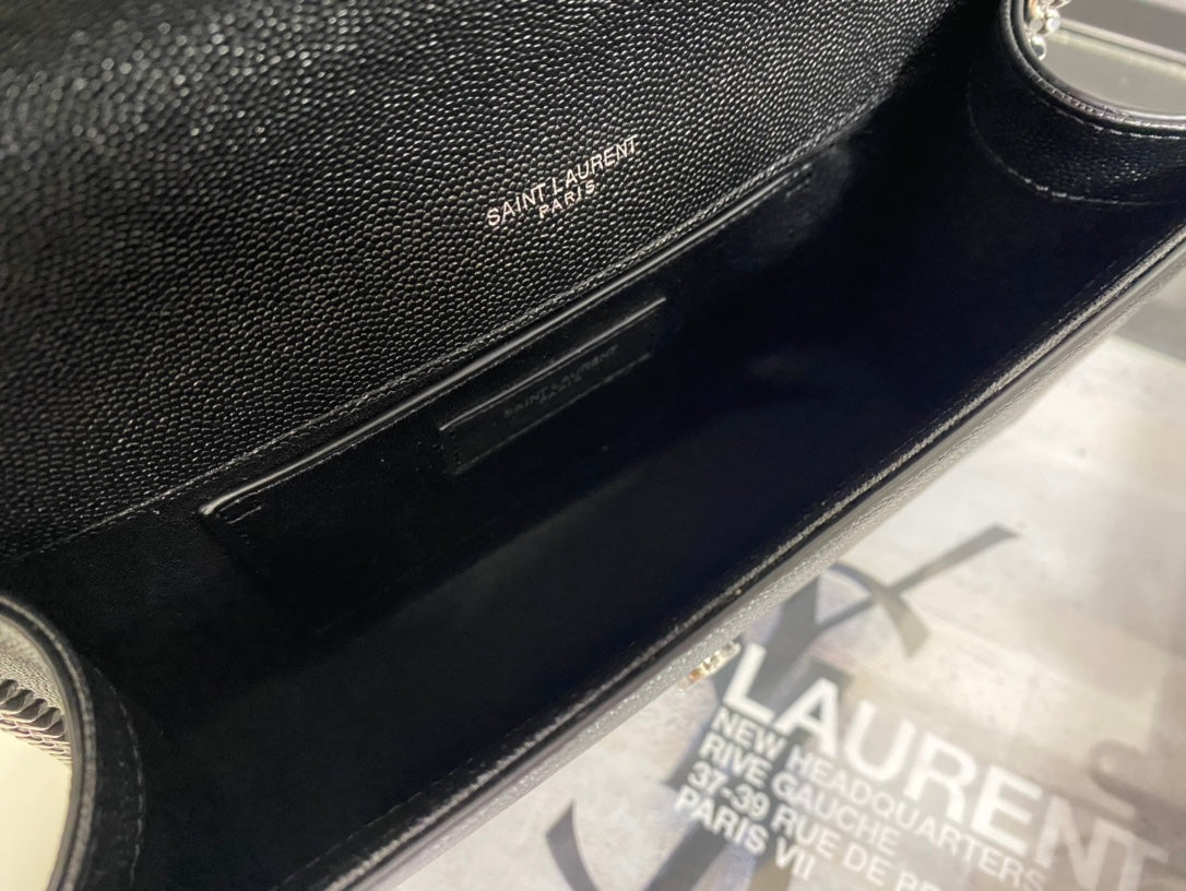 Saint Laurent Monogram Wallet on Chain - Black Leather Crossbody Bag