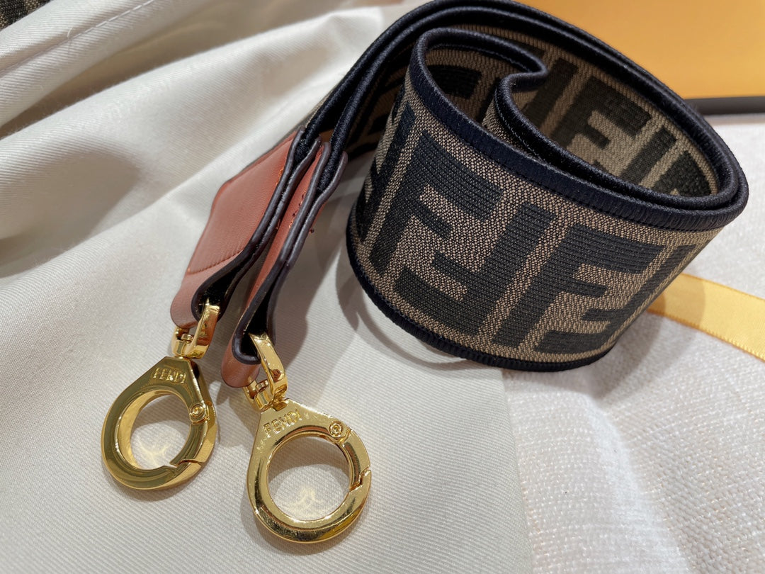 Fendi FF Monogram Canvas Tote Bag with Wide Logo Strap - Set of 2 Colors