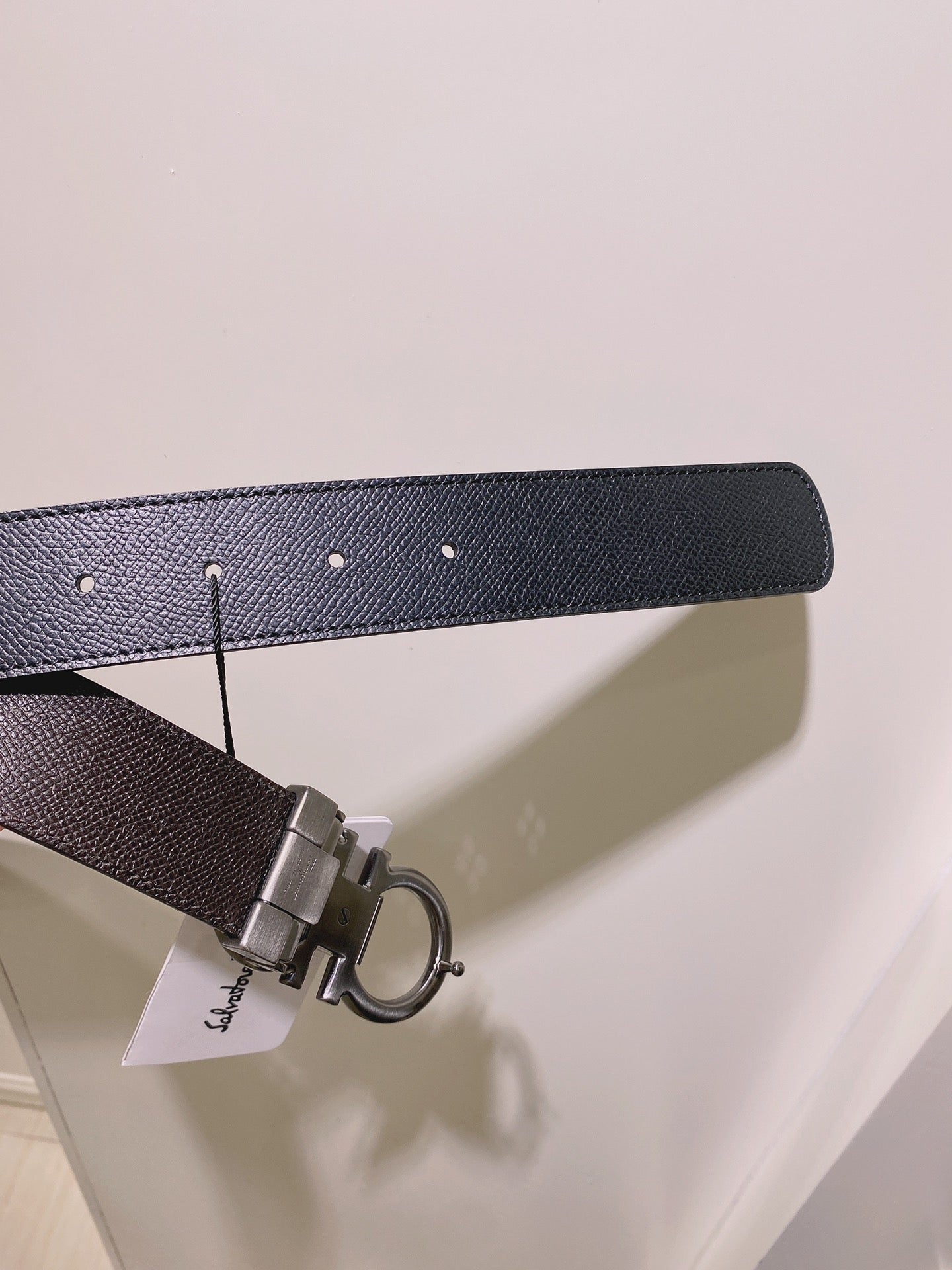 Salvatore Ferragamo Men's Gancini Buckle Reversible Leather Belt - Black/Silver