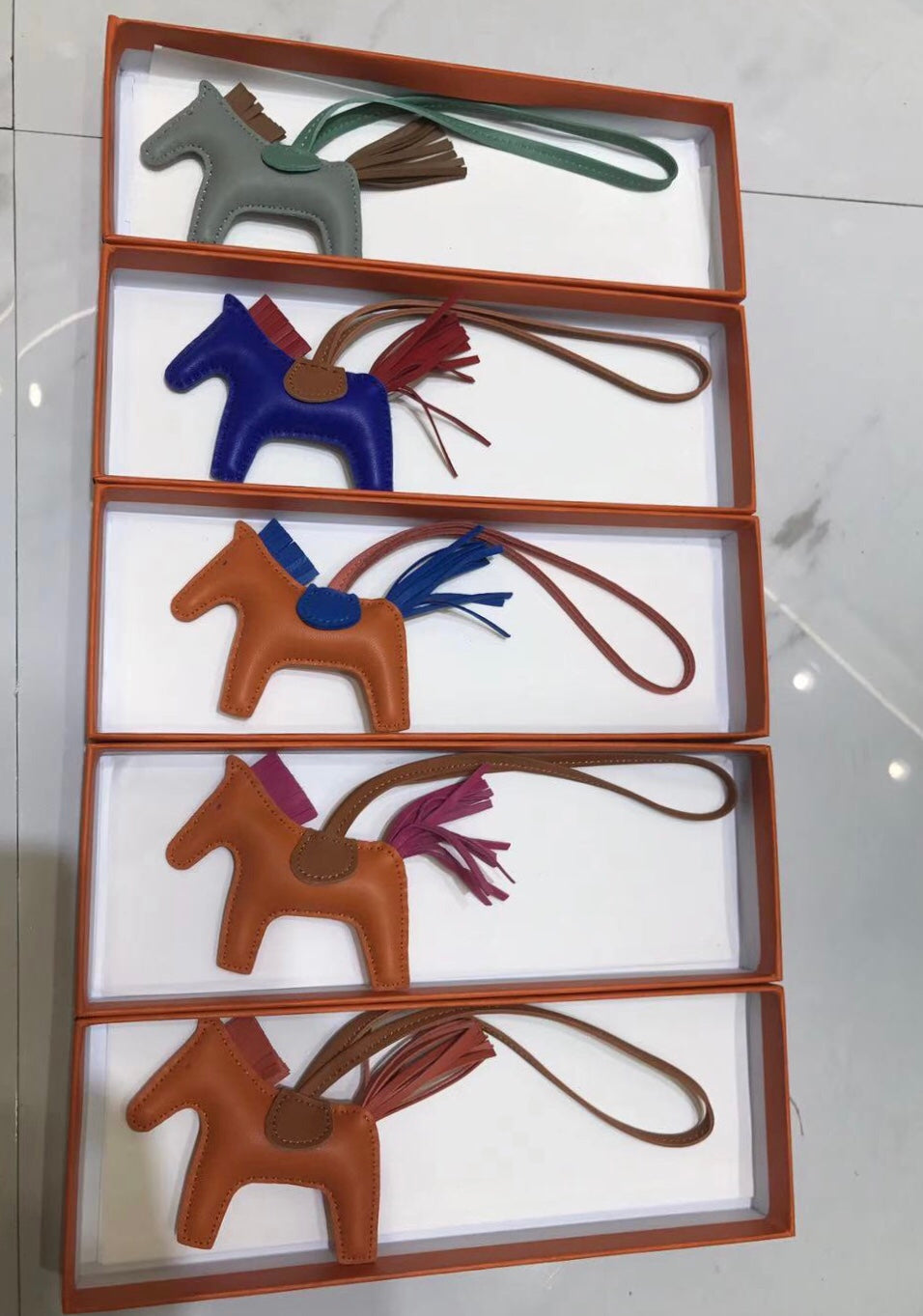 Hermes Rodeo Horse Bag Charm Milo Lambskin Leather Accessory - Various Colors