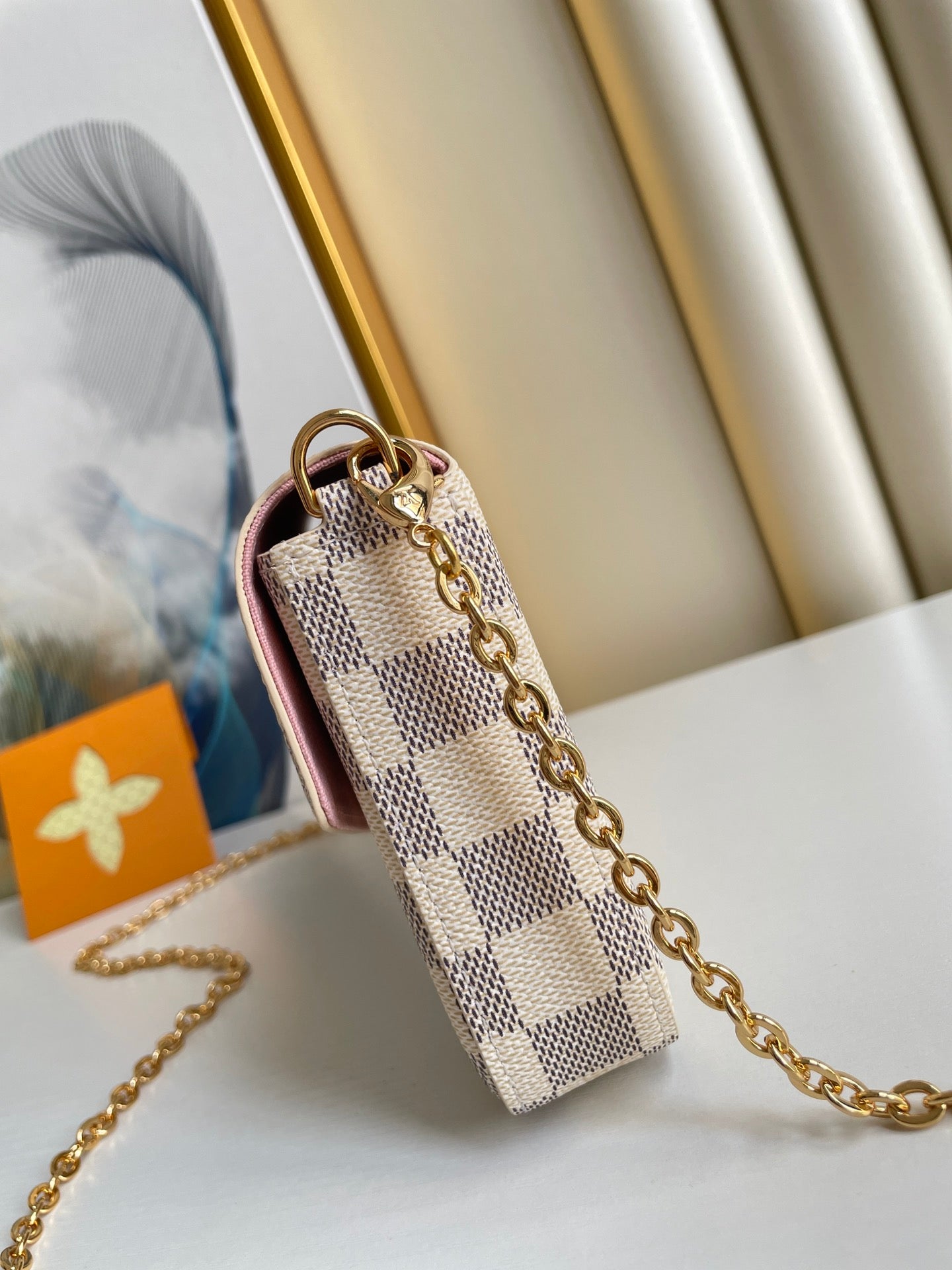 Louis Vuitton Félicie Pochette Damier Azur Canvas Crossbody Bag