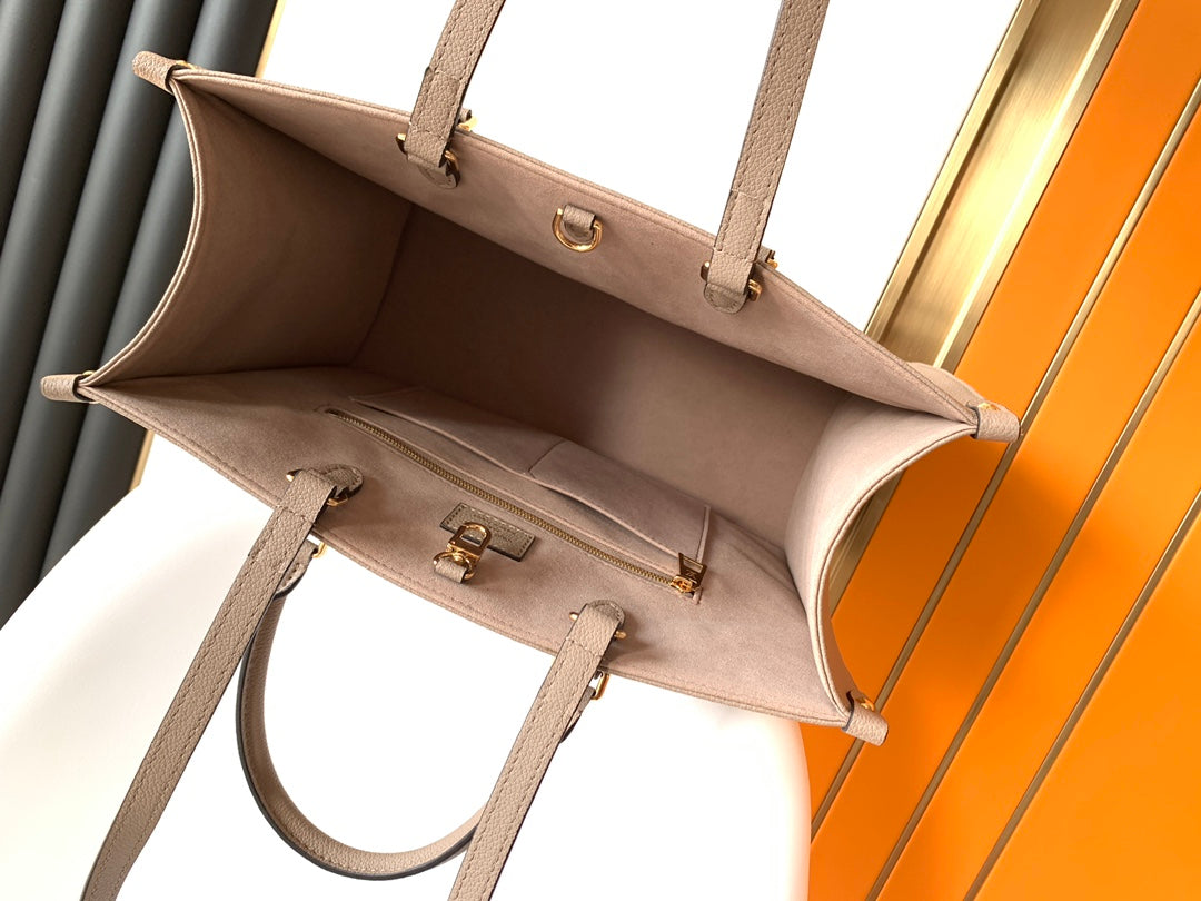 Louis Vuitton Onthego MM Monogram Empreinte Leather Tote Bag - Turtledove