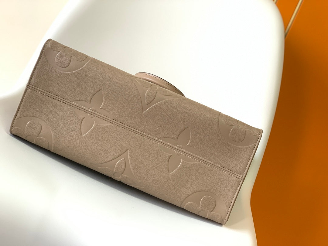 Louis Vuitton Onthego MM Monogram Empreinte Leather Tote Bag - Turtledove