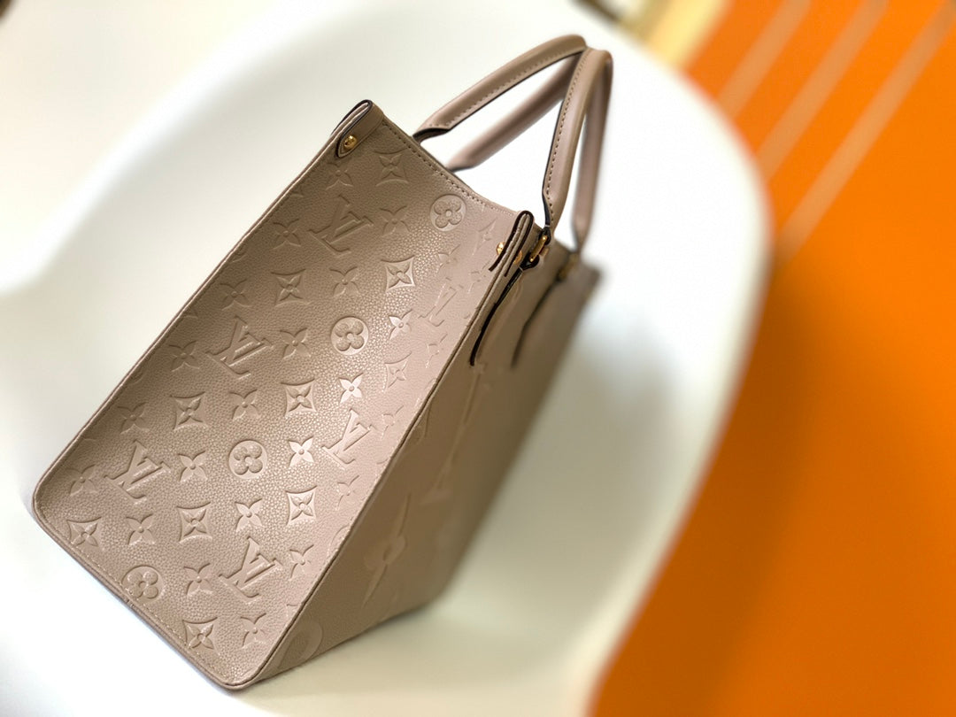Louis Vuitton Onthego MM Monogram Empreinte Leather Tote Bag - Turtledove