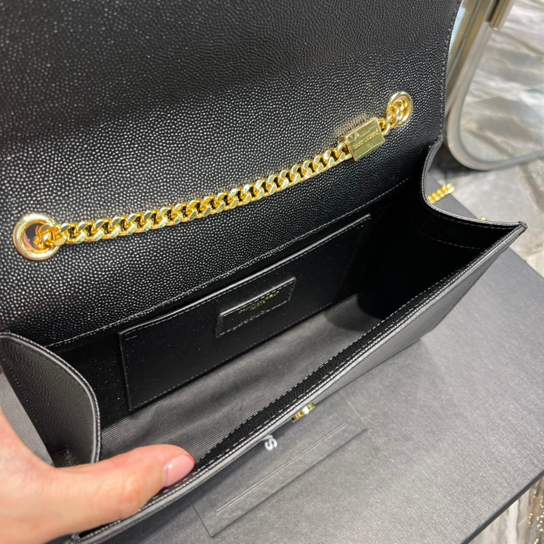 Saint Laurent Kate Small Chain Bag in Grain De Poudre Embossed Leather