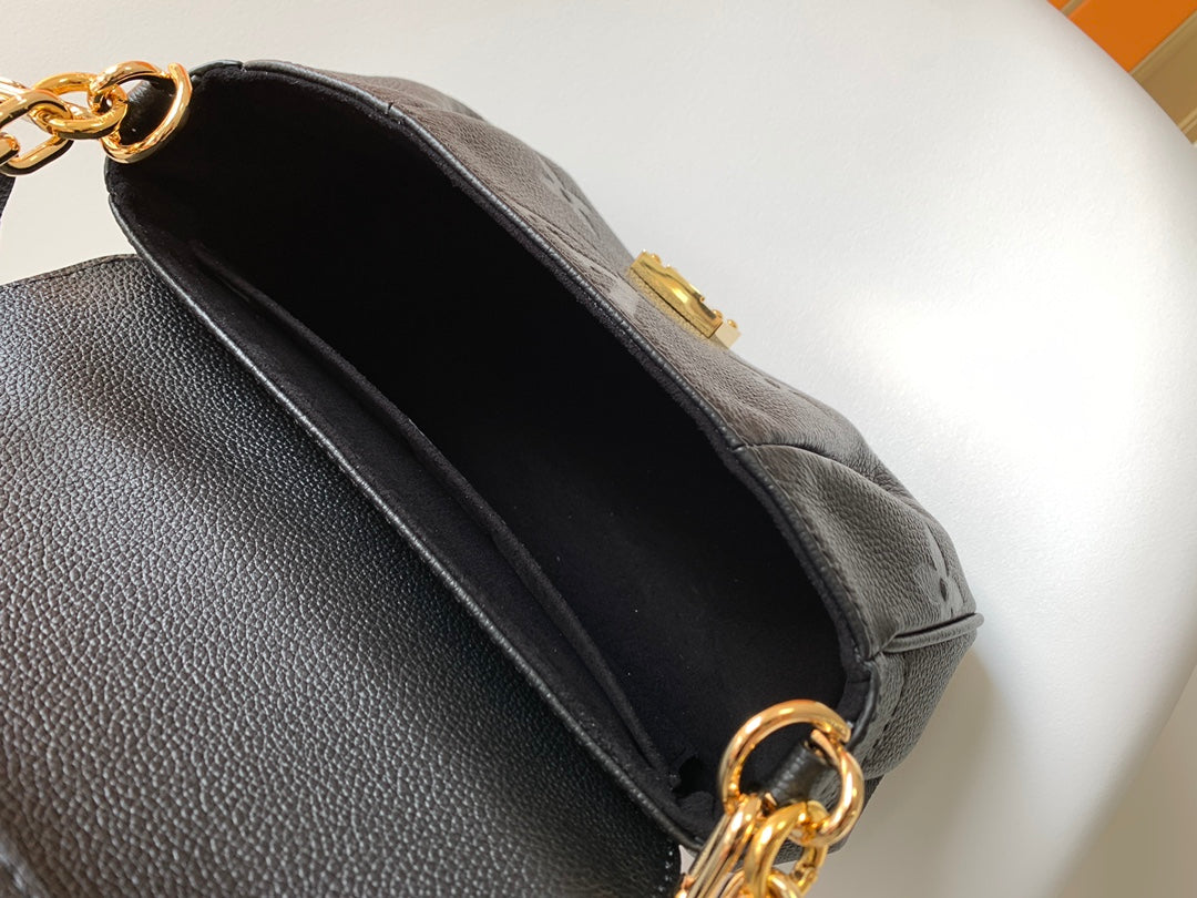 Louis Vuitton Diane Monogram Empreinte Leather Shoulder Bag - Black