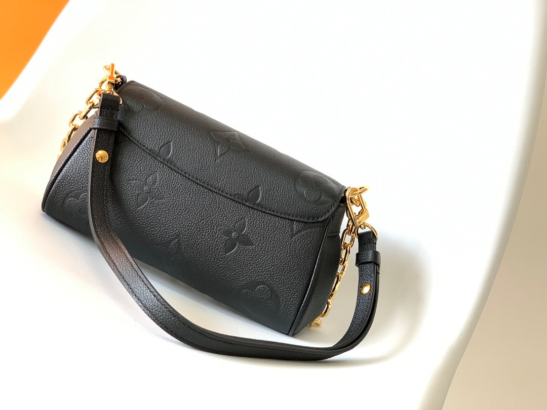 Louis Vuitton Diane Monogram Empreinte Leather Shoulder Bag - Black