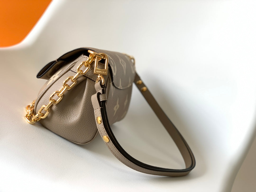 Louis Vuitton Easy Pouch On Strap Monogram Empreinte Leather - Turtledove