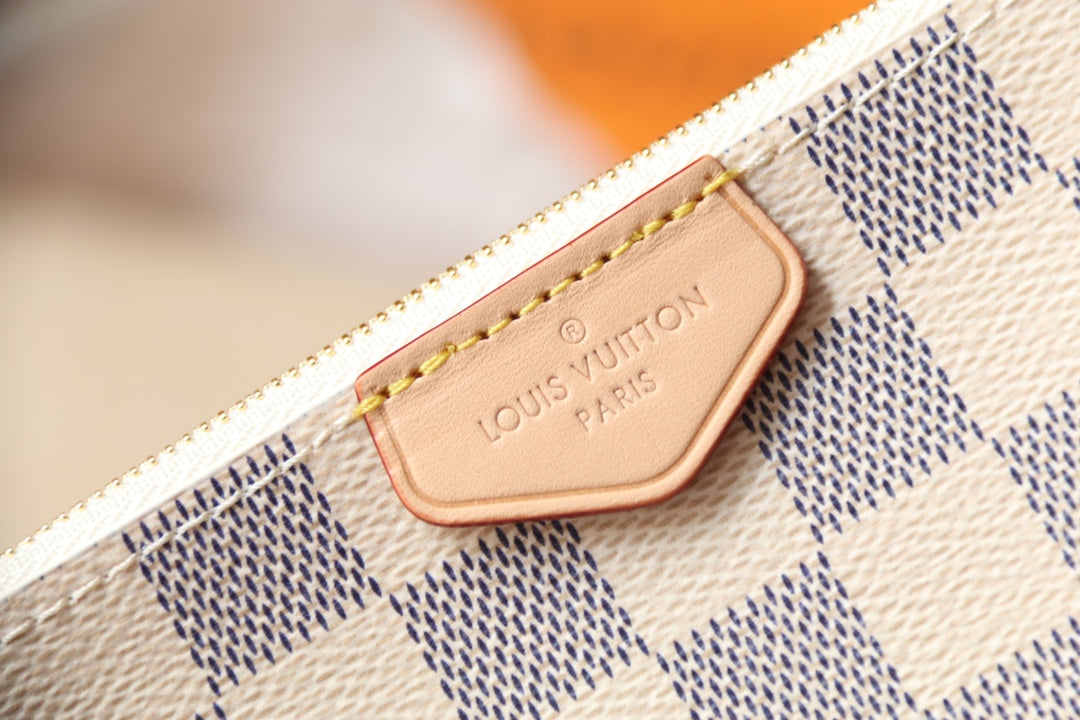 Louis Vuitton Félicie Pochette Damier Azur Canvas Crossbody Bag