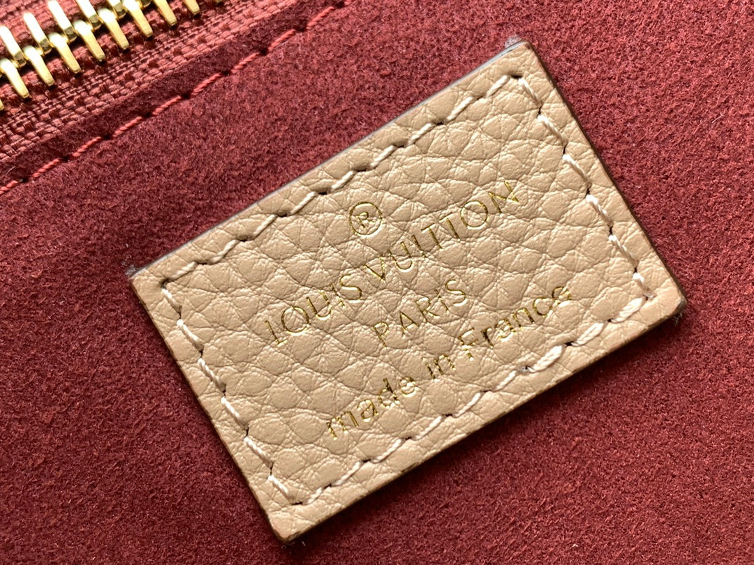 Louis Vuitton Neverfull MM Monogram Empreinte Leather Tote Bag - Beige