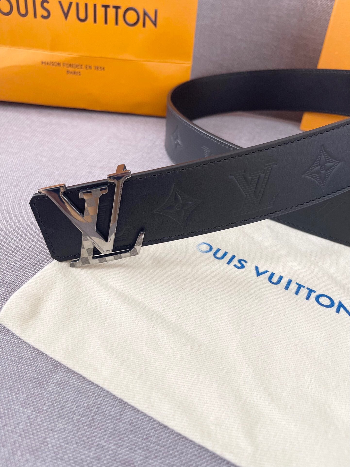 Louis Vuitton LV Initiales 40mm Belt Monogram Eclipse Canvas Black with Silver Buckle