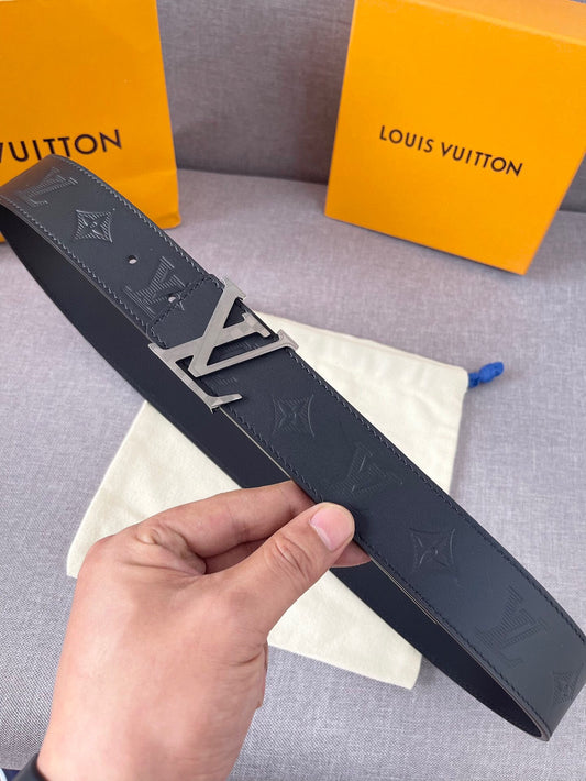 Louis Vuitton LV Initiales 40mm Belt Monogram Eclipse Canvas Black with Silver Buckle