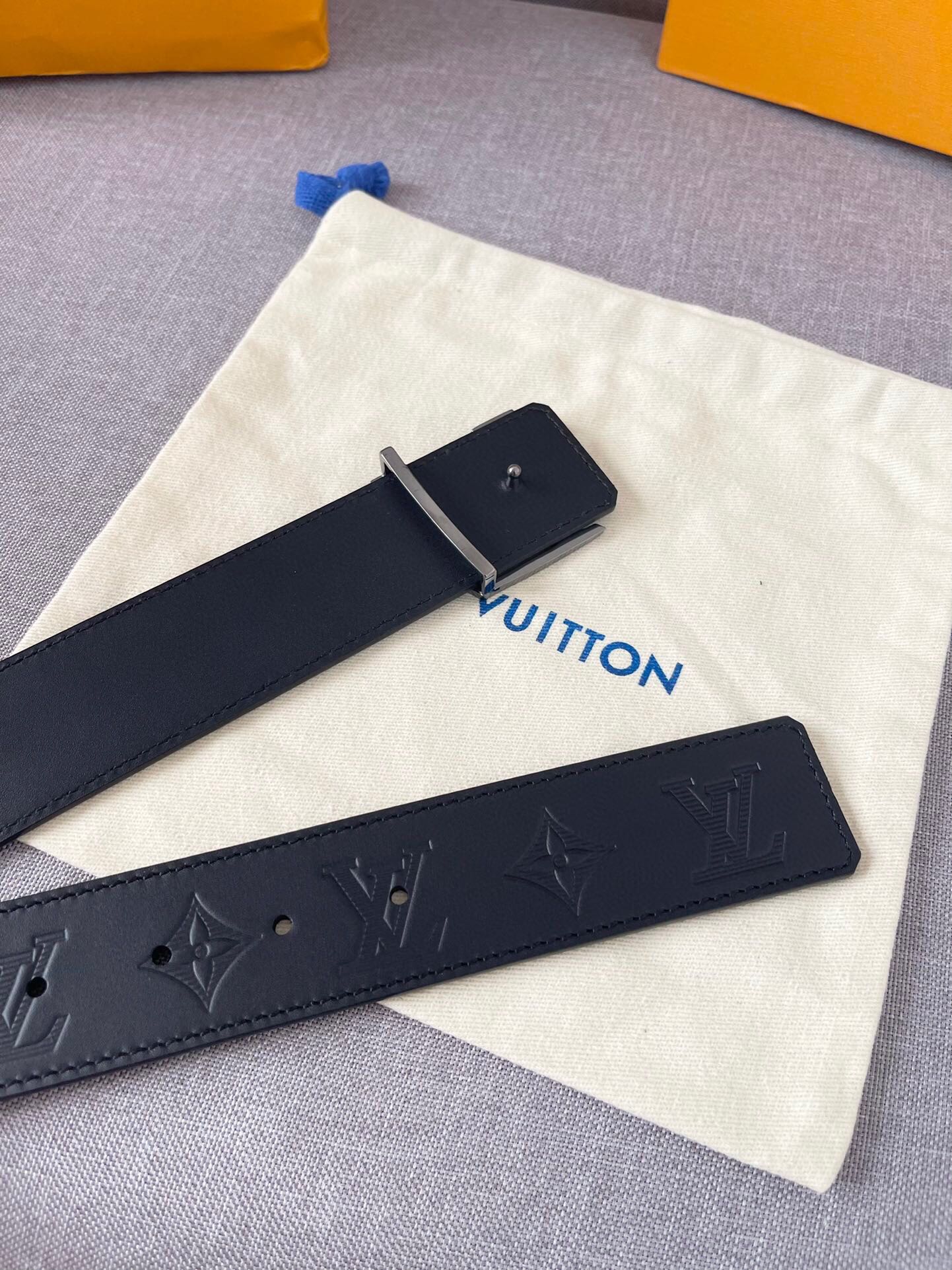Louis Vuitton LV Initiales 40mm Belt Monogram Eclipse Canvas Black with Silver Buckle