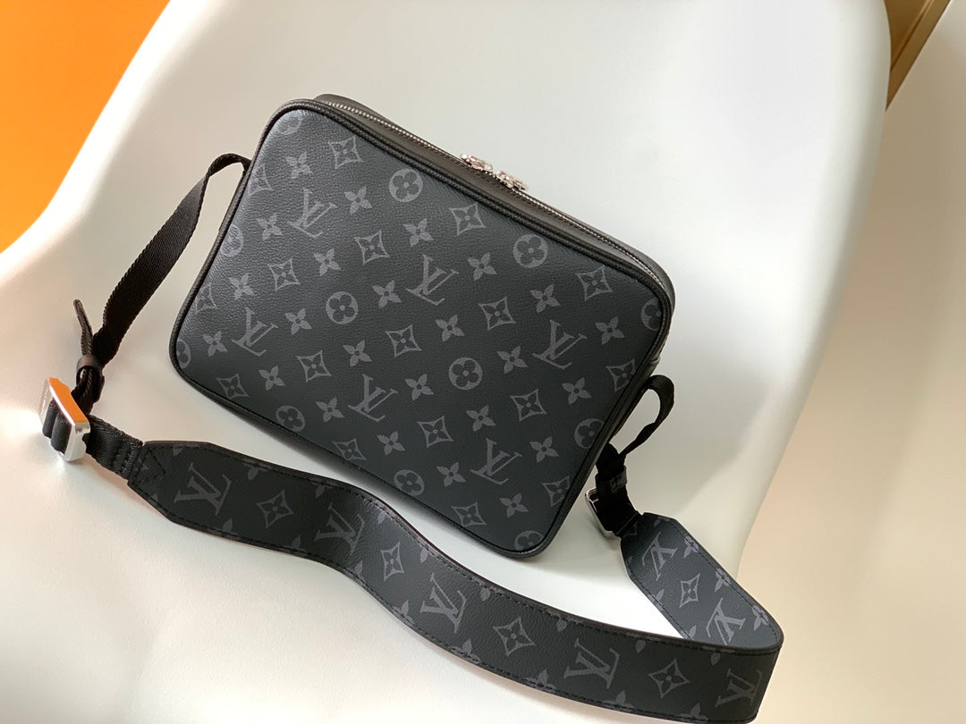 Louis Vuitton Outdoor Messenger Bag - Monogram Eclipse Canvas & Black Taiga Leather