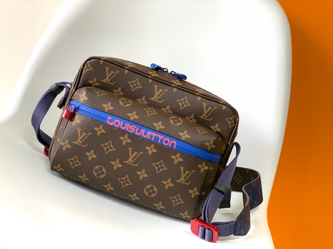 Louis Vuitton Monogram Outdoor Messenger Bag - Brown/Blue/Red