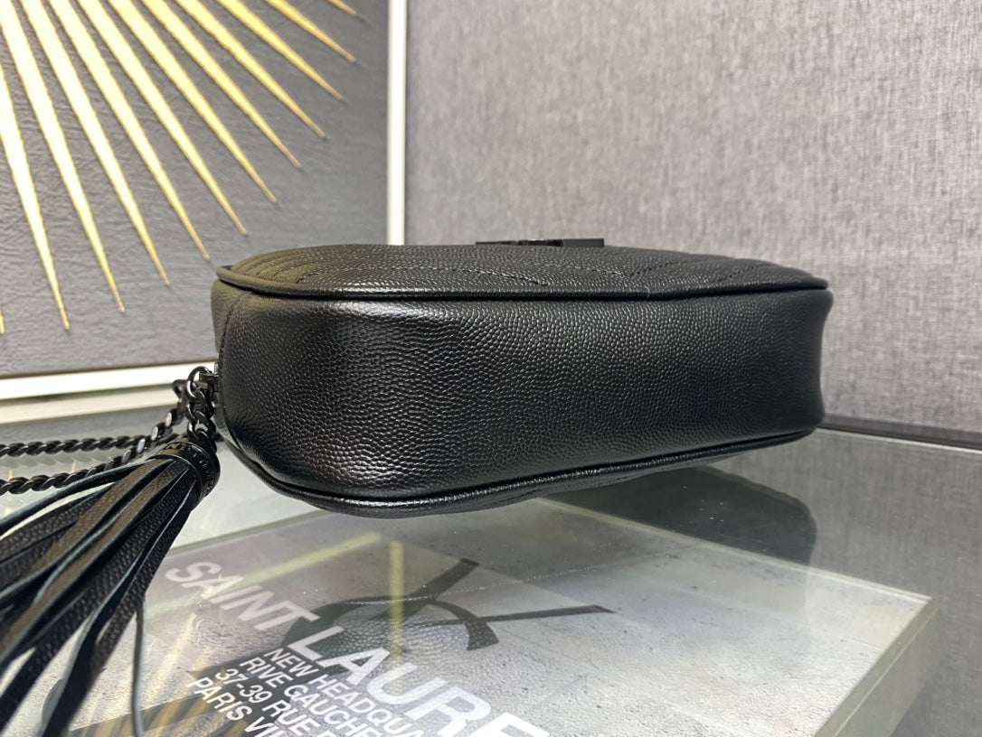 Saint Laurent Lou Quilted Leather Camera Bag - Black on Black