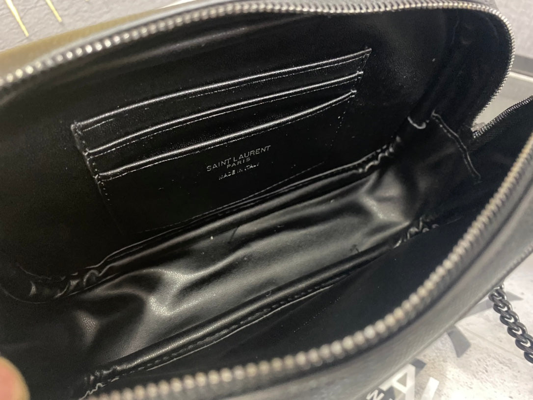 Saint Laurent Lou Quilted Leather Camera Bag - Black on Black