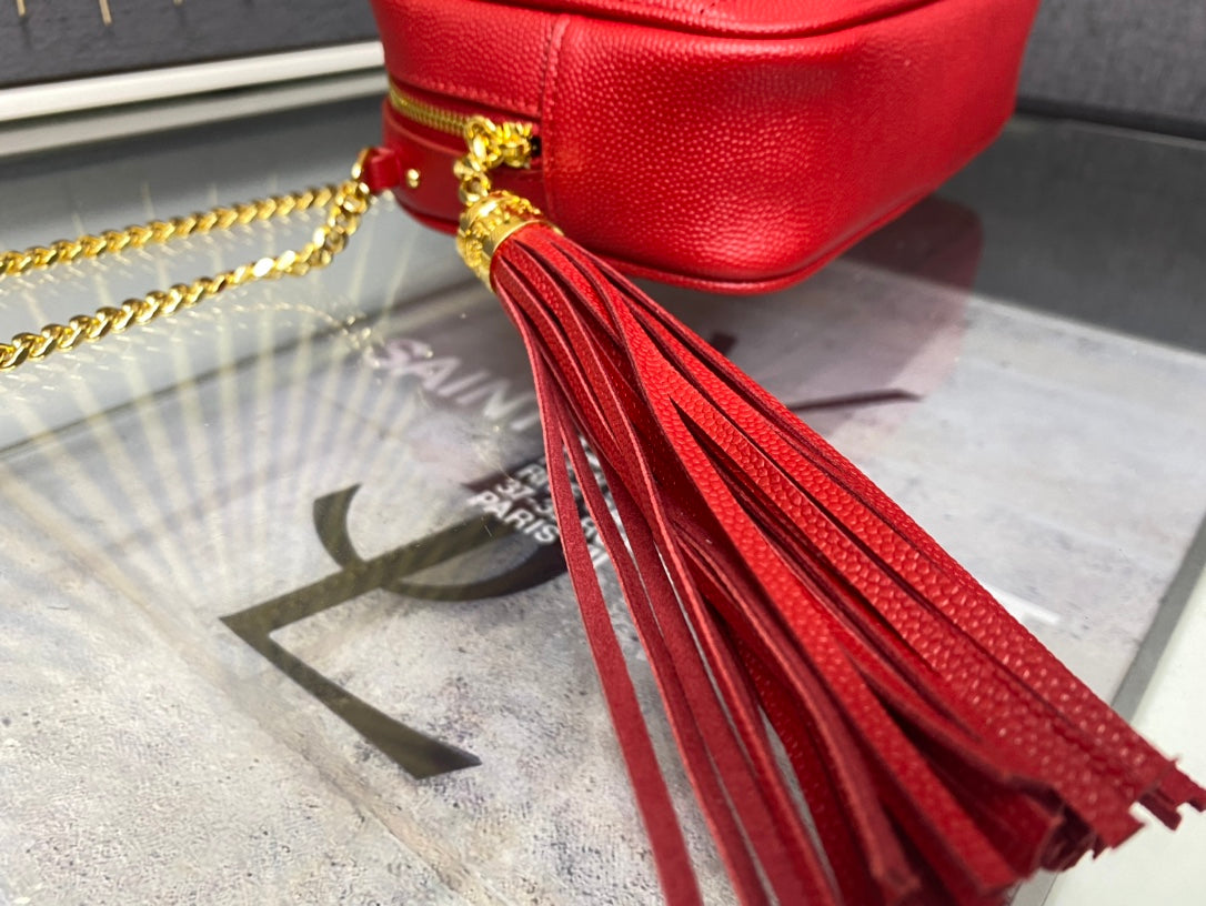 Saint Laurent Lou Camera Bag in Quilted Leather - Red