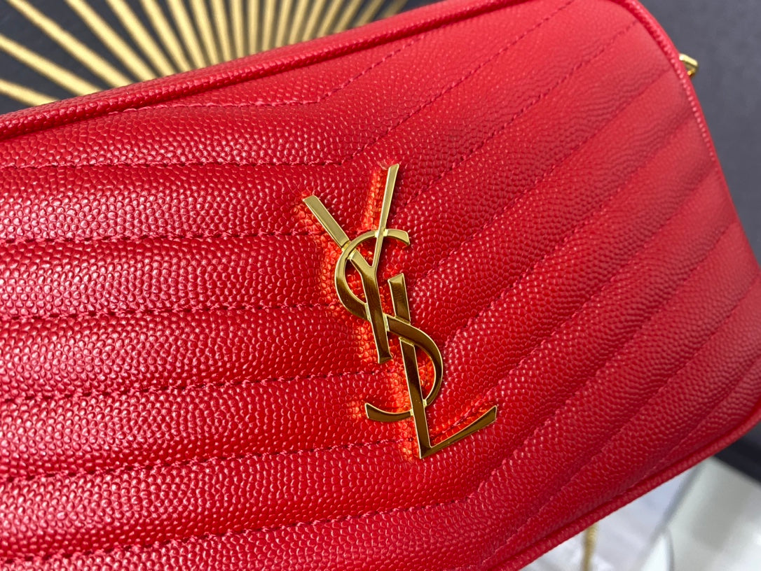 Saint Laurent Lou Camera Bag in Quilted Leather - Red