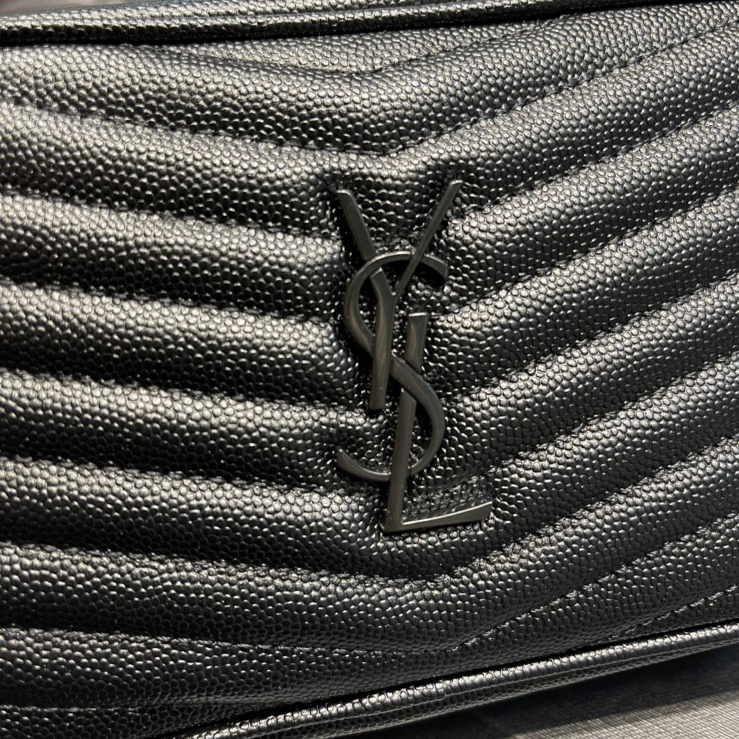 Saint Laurent Lou Mini Bag in Quilted Leather with Tassel - Black