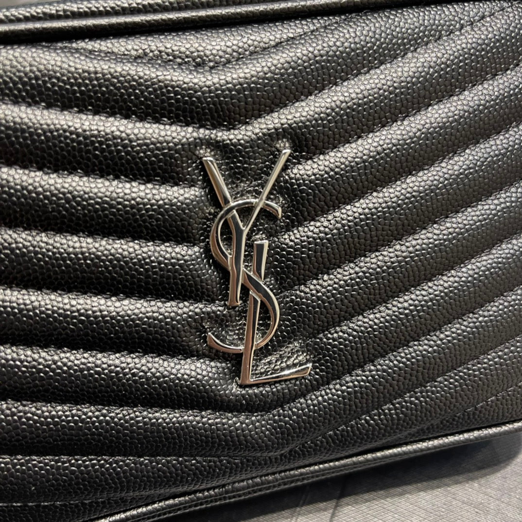 Saint Laurent Lou Mini Bag in Quilted Leather - Black