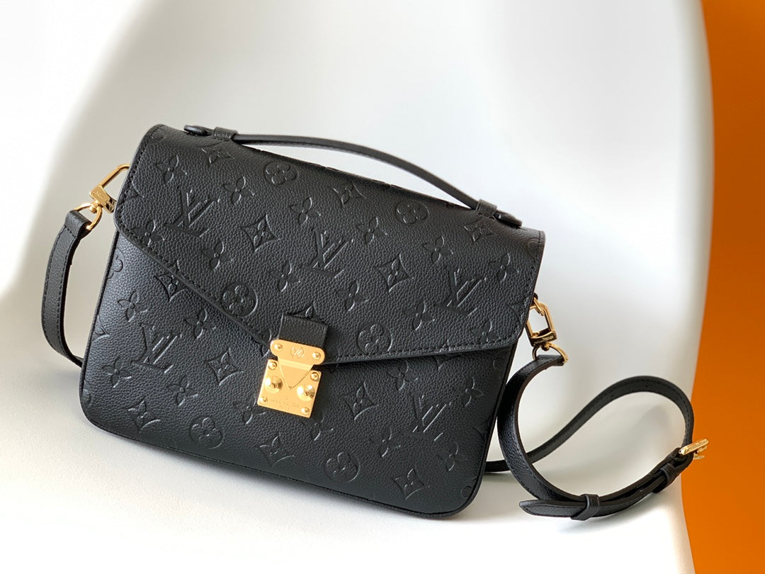 Louis Vuitton Pochette Métis Monogram Empreinte Leather Handbag - Black