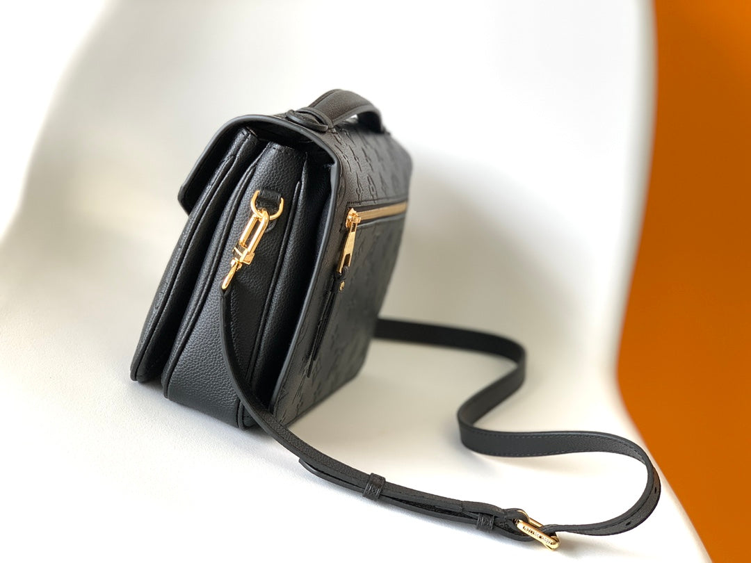 Louis Vuitton Pochette Métis Monogram Empreinte Leather Handbag - Black