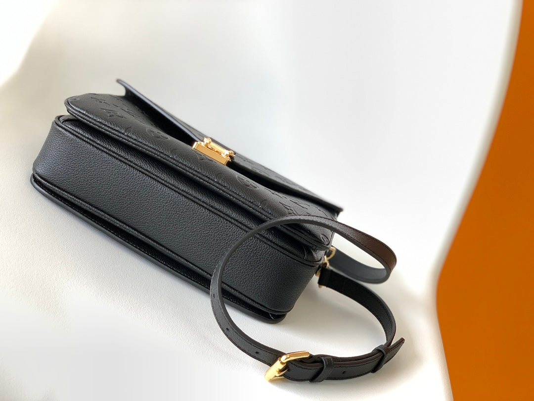 Louis Vuitton Pochette Métis Monogram Empreinte Leather Handbag - Black
