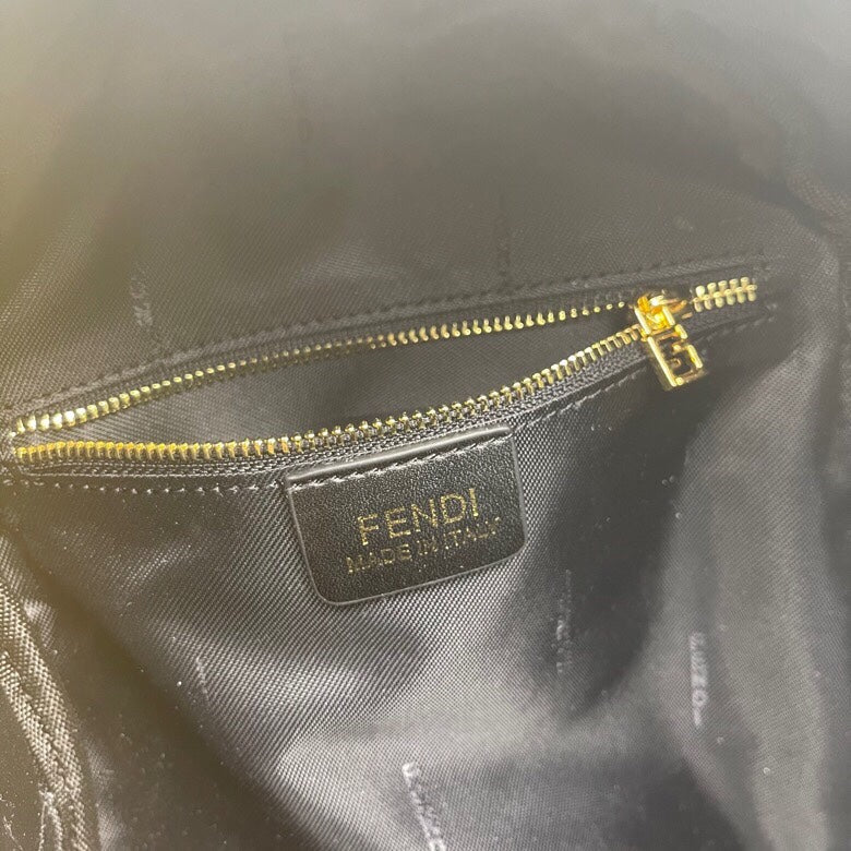 Fendi FF Embossed Leather Backpack - Black
