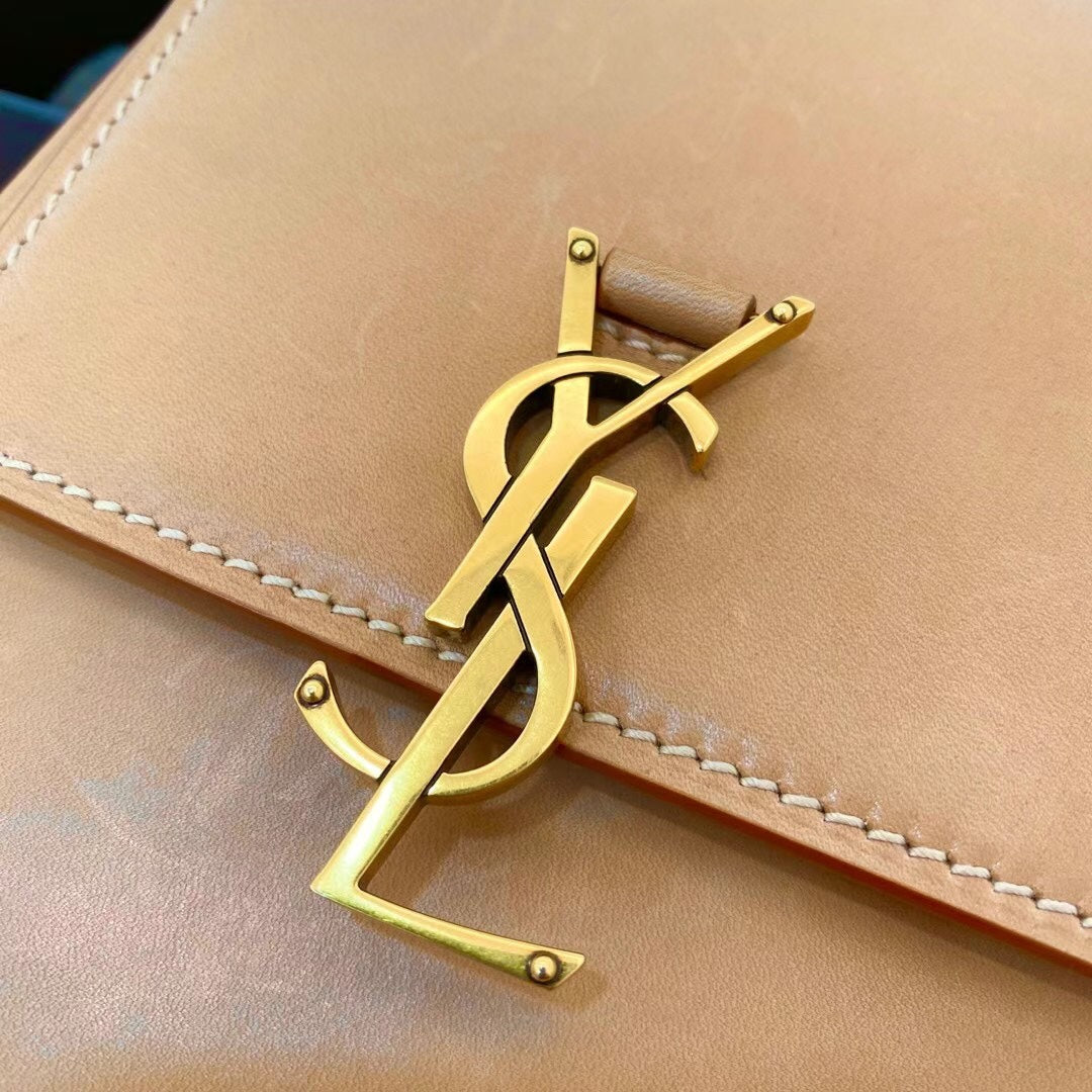 Saint Laurent Kaia Small Shoulder Bag in Smooth Leather - Tan