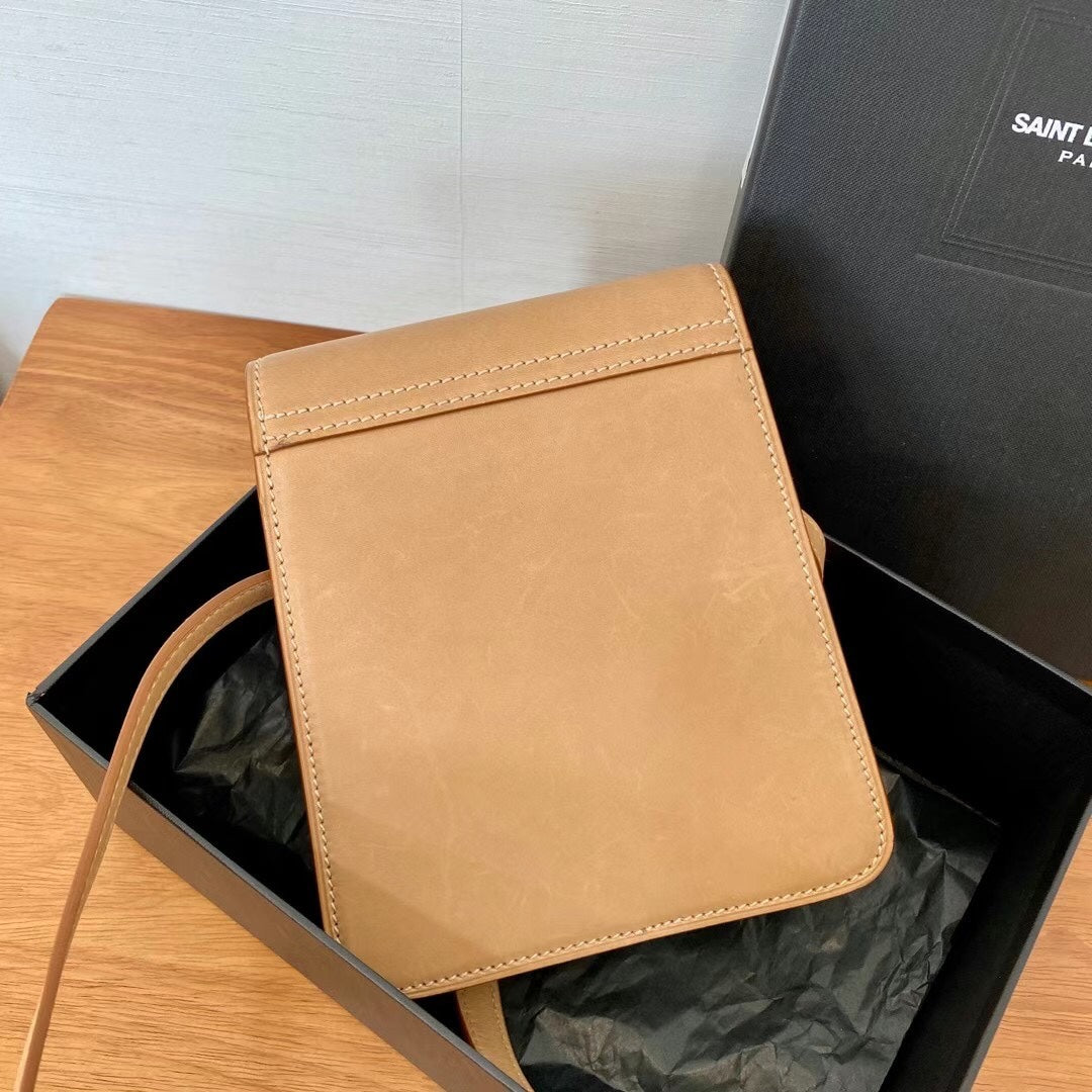 Saint Laurent Kaia Small Shoulder Bag in Smooth Leather - Tan