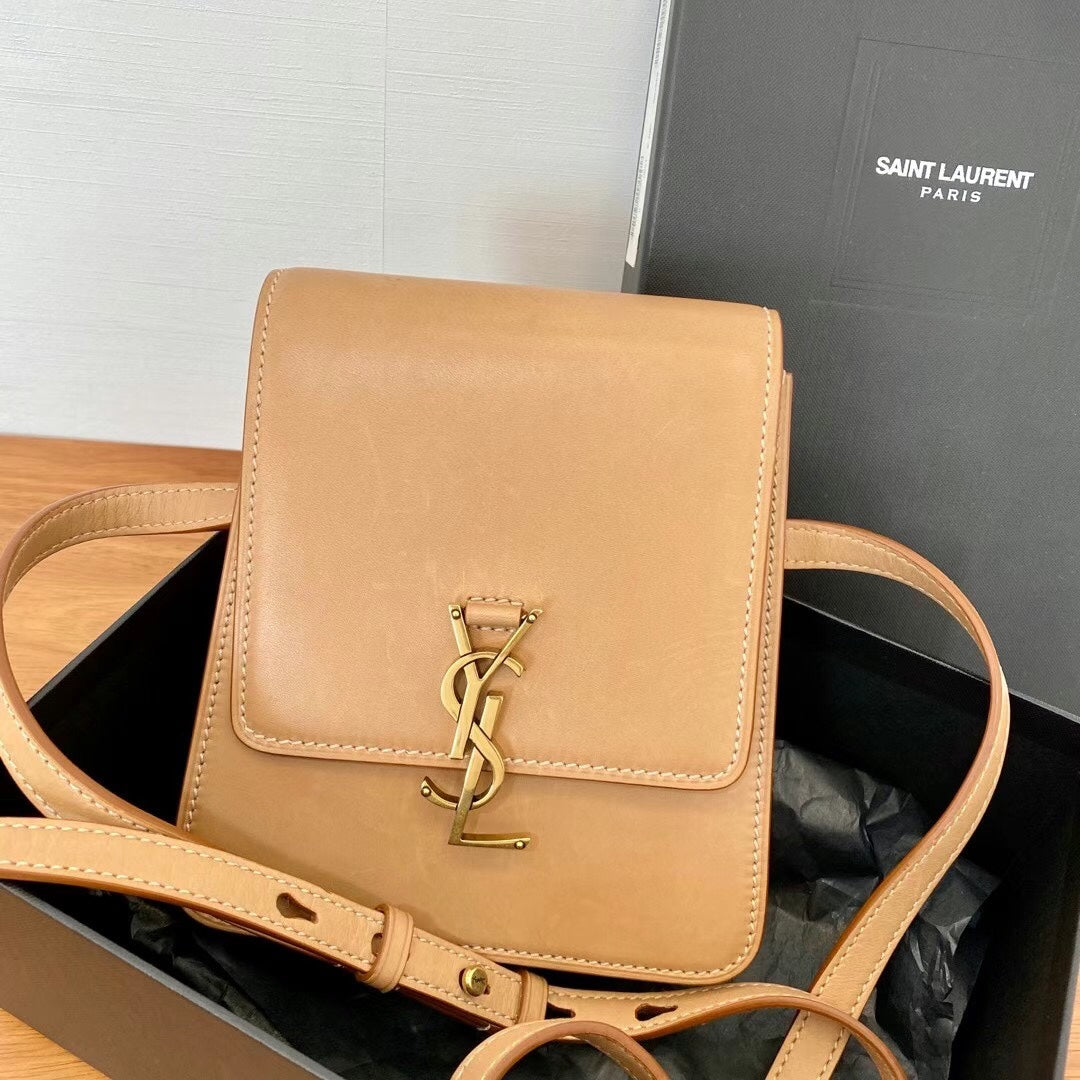 Saint Laurent Kaia Small Shoulder Bag in Smooth Leather - Tan