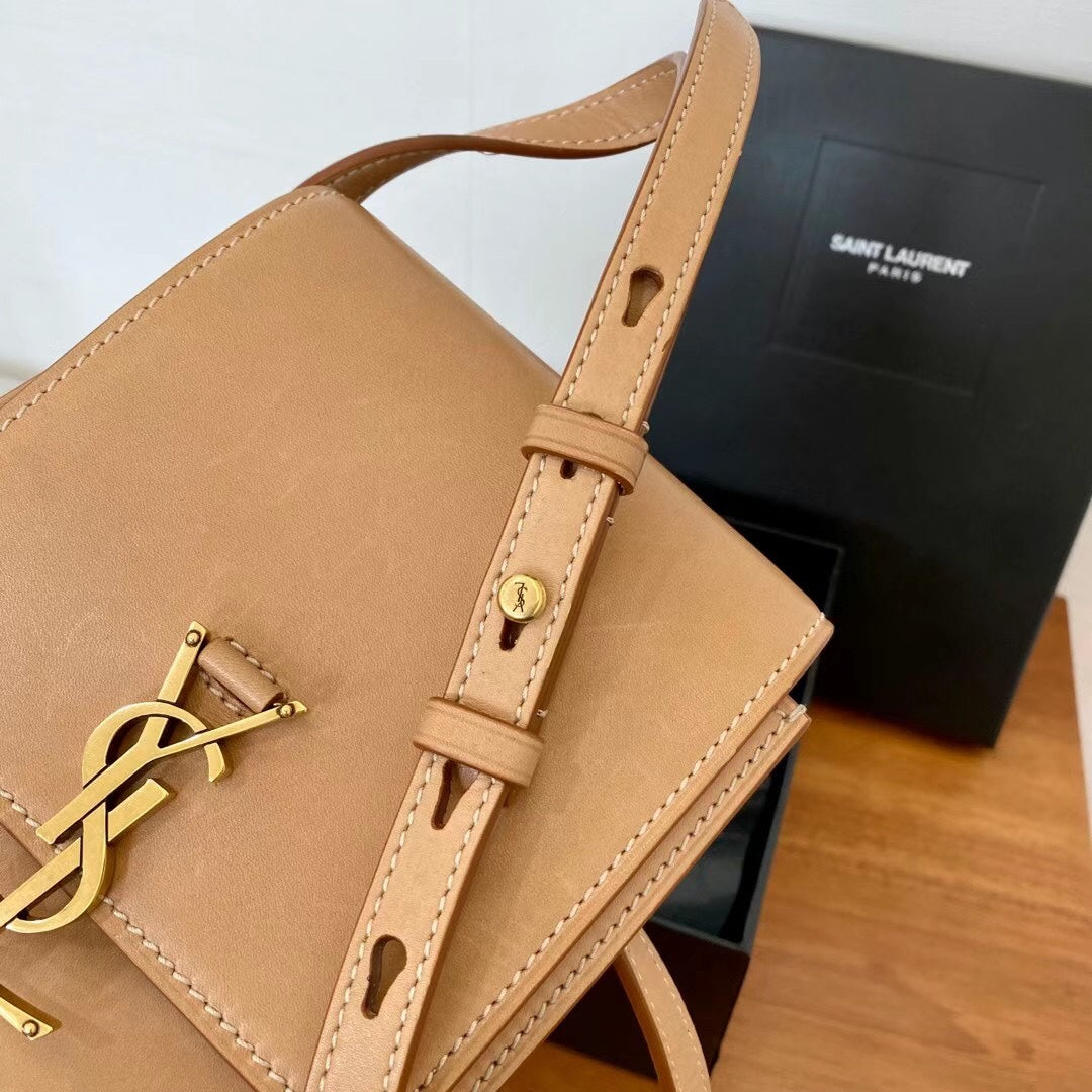 Saint Laurent Kaia Small Shoulder Bag in Smooth Leather - Tan