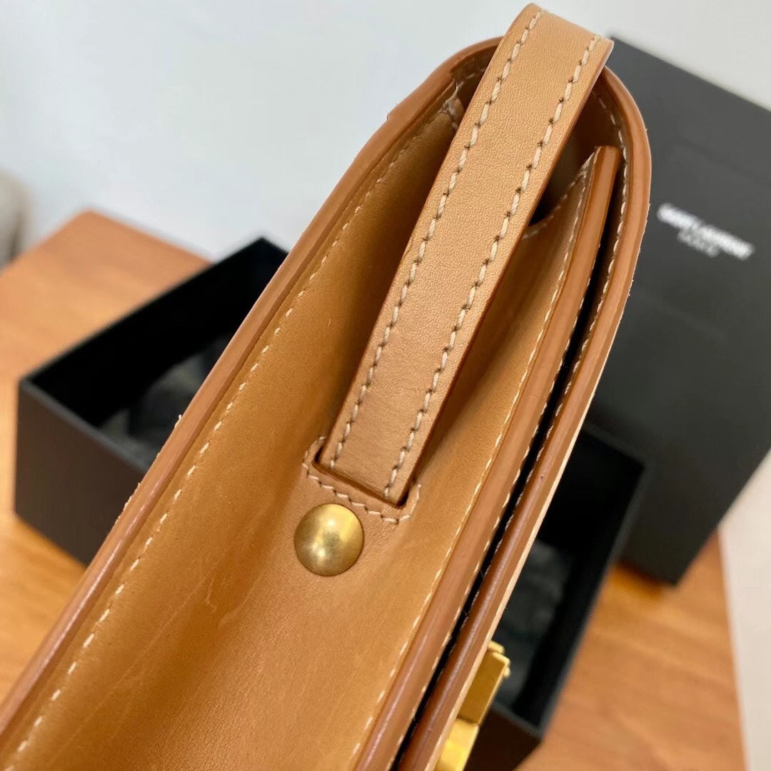 Saint Laurent Kaia Small Shoulder Bag in Smooth Leather - Tan