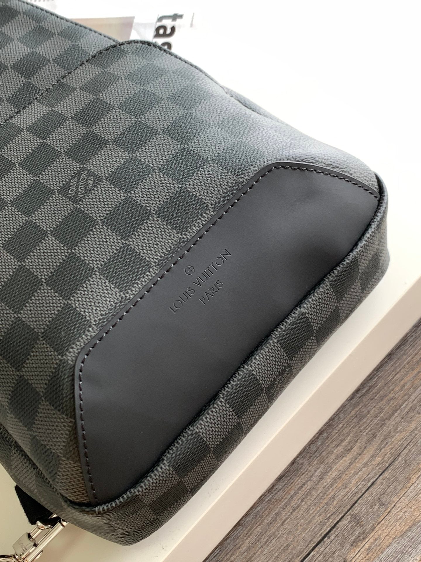 Men's Checkered Sling Bag - Grey and Black Crossbody Chest Pack
