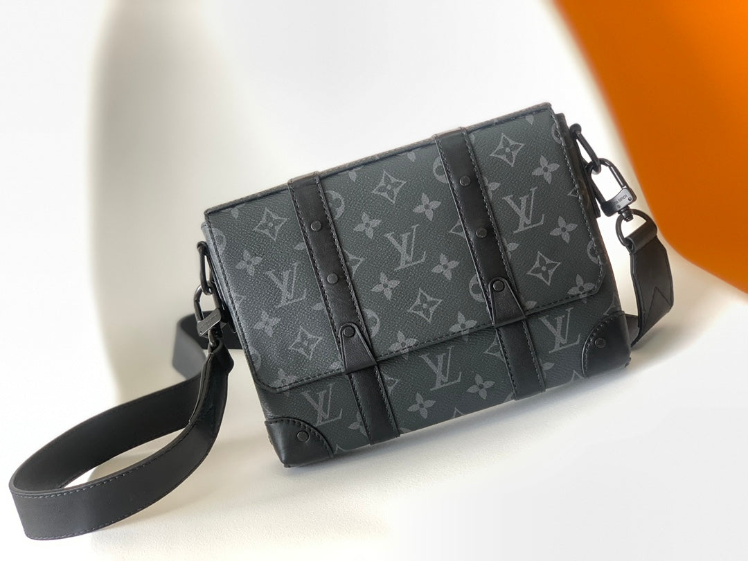 Louis Vuitton Trunk Messenger Bag Monogram Eclipse Canvas Black