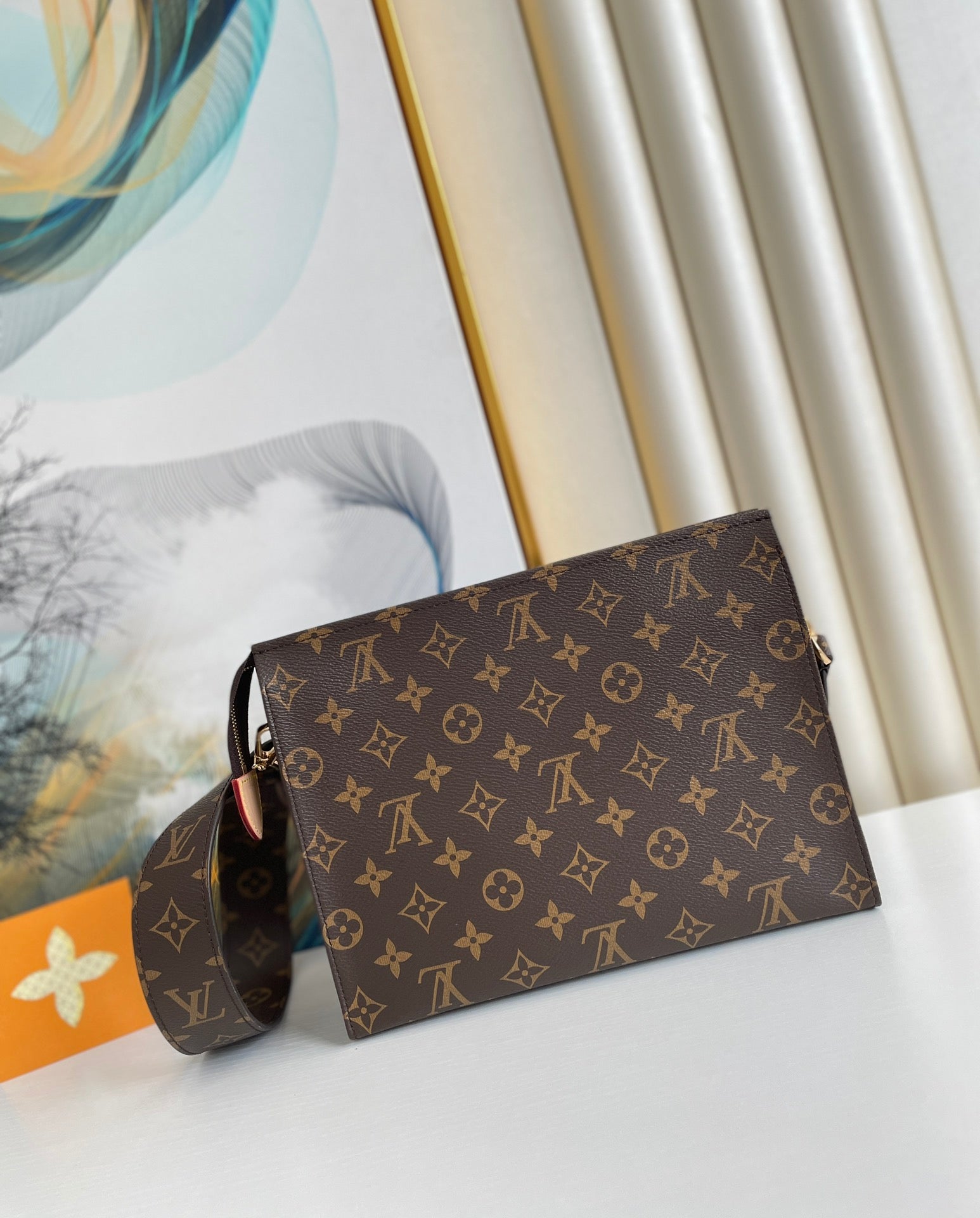 Louis Vuitton Monogram Canvas Envelope Chain Shoulder Bag - Brown