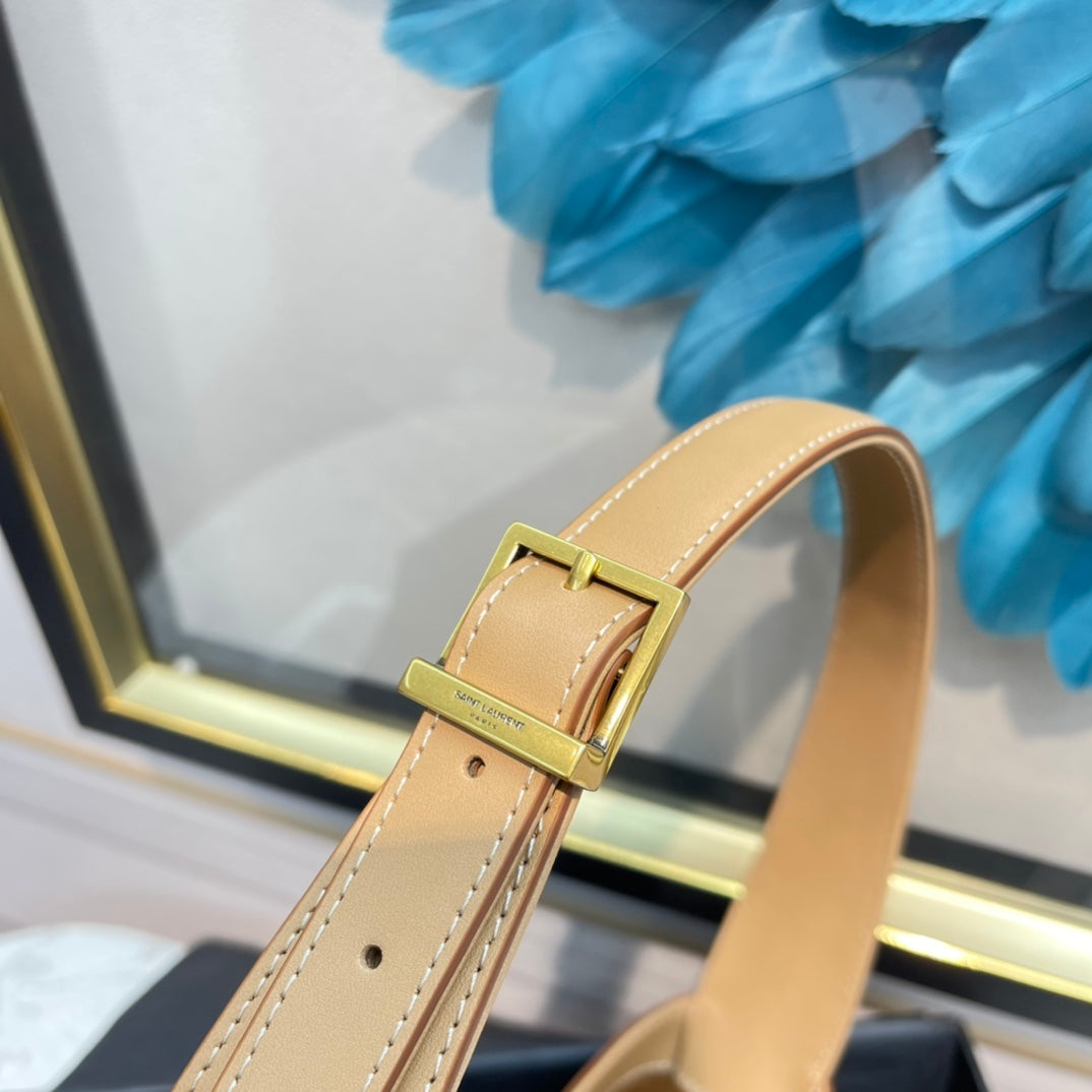 Saint Laurent Le 5 à 7 Small Hobo Bag in Smooth Leather - Tan