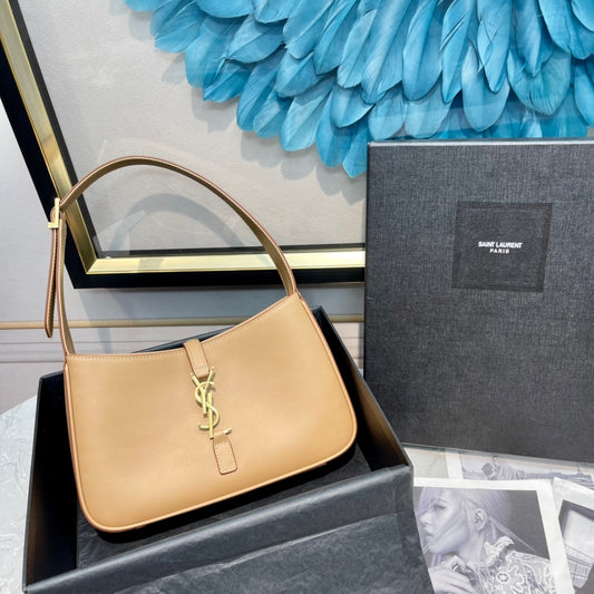 Saint Laurent Le 5 à 7 Small Hobo Bag in Smooth Leather - Tan