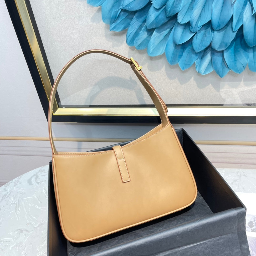 Saint Laurent Le 5 à 7 Small Hobo Bag in Smooth Leather - Tan