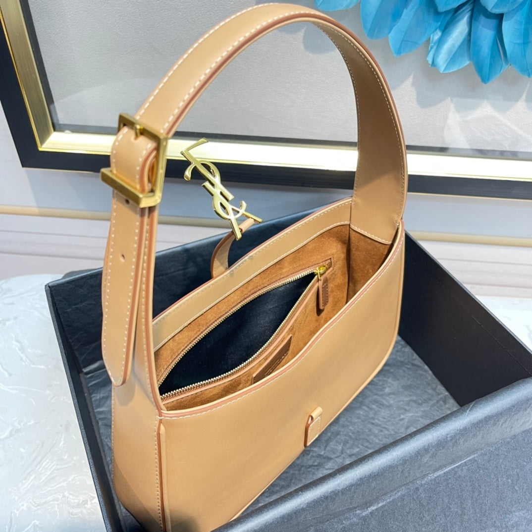Saint Laurent Le 5 à 7 Small Hobo Bag in Smooth Leather - Tan