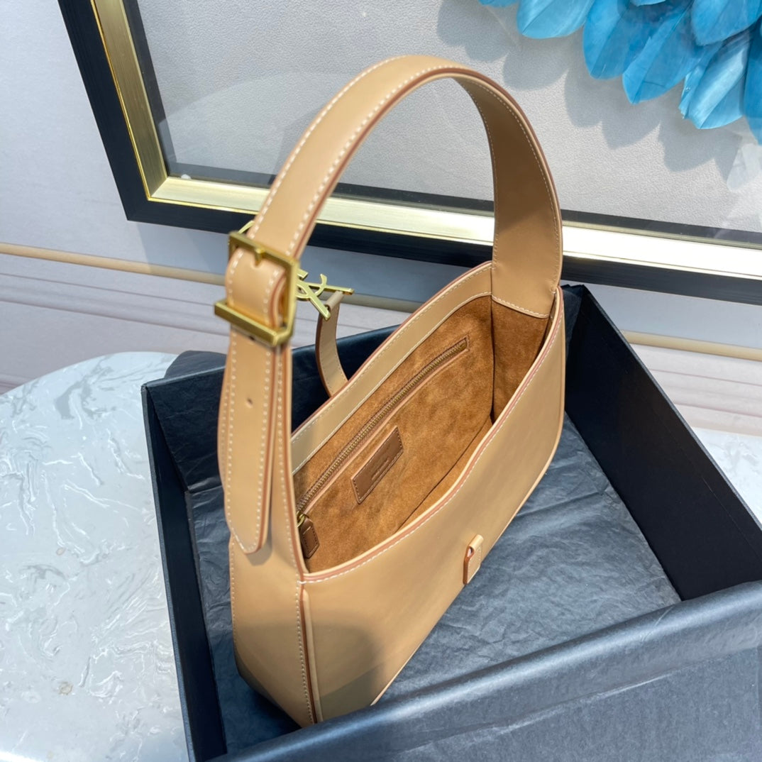Saint Laurent Le 5 à 7 Small Hobo Bag in Smooth Leather - Tan