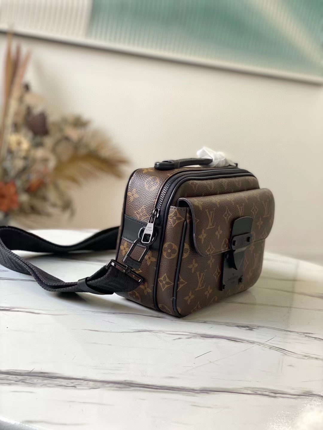 Louis Vuitton S-Lock Messenger Bag - Monogram Macassar Canvas - Men's Crossbody Bag
