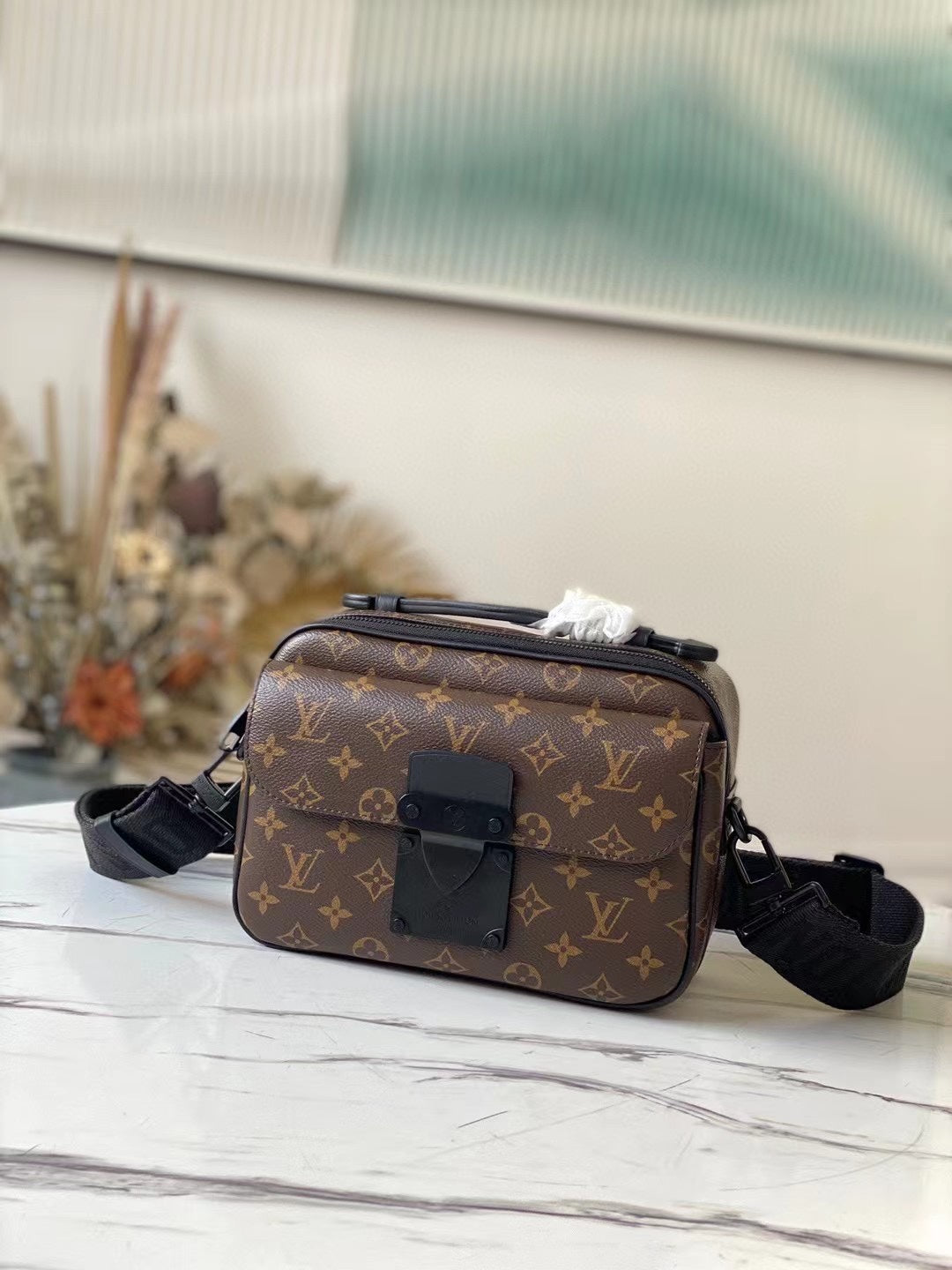Louis Vuitton S-Lock Messenger Bag - Monogram Macassar Canvas - Men's Crossbody Bag