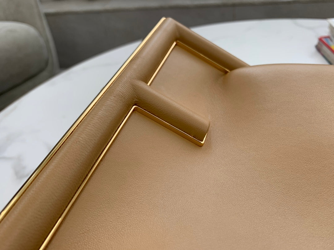 Fendi First Beige Leather Asymmetric Shoulder Bag &amp; Clutch