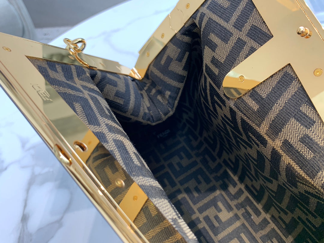 Fendi First Small Beige Nappa Leather Bag with Detachable Strap