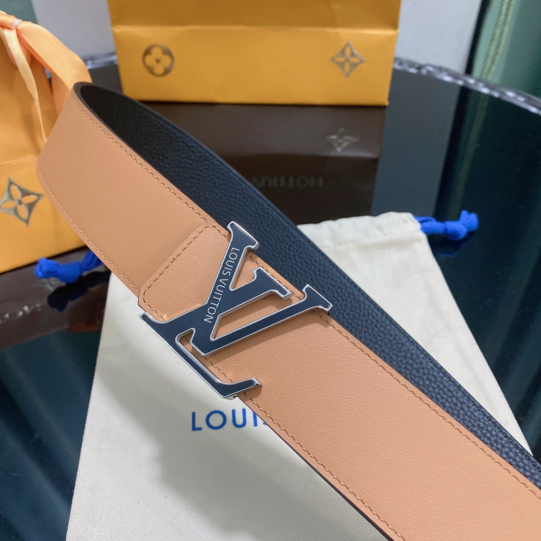 Louis Vuitton LV Initiales 40mm Reversible Belt Black Leather with Silver-Tone Buckle